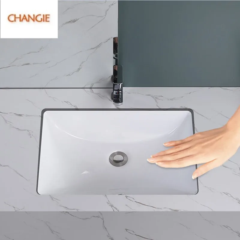 Standard Height Many Sizes White Ceramic Under Mount Wash Basin for Bathroom Vanity Top