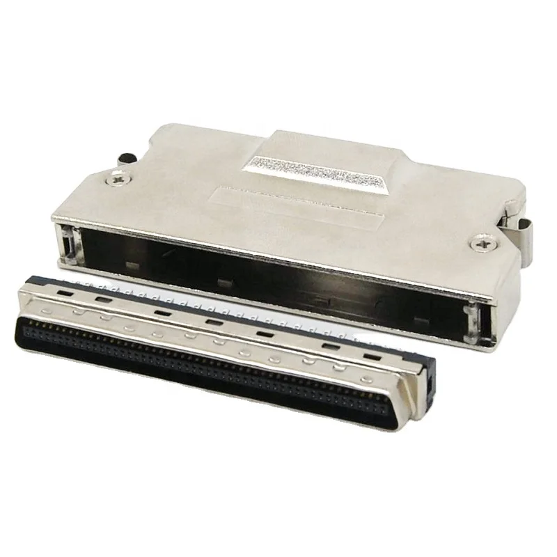 MDR SCSI 100Pin Male Connector HPCN Scsi 100Pin Male With Metal Hood Latch Type SCSI 100Pin Connector