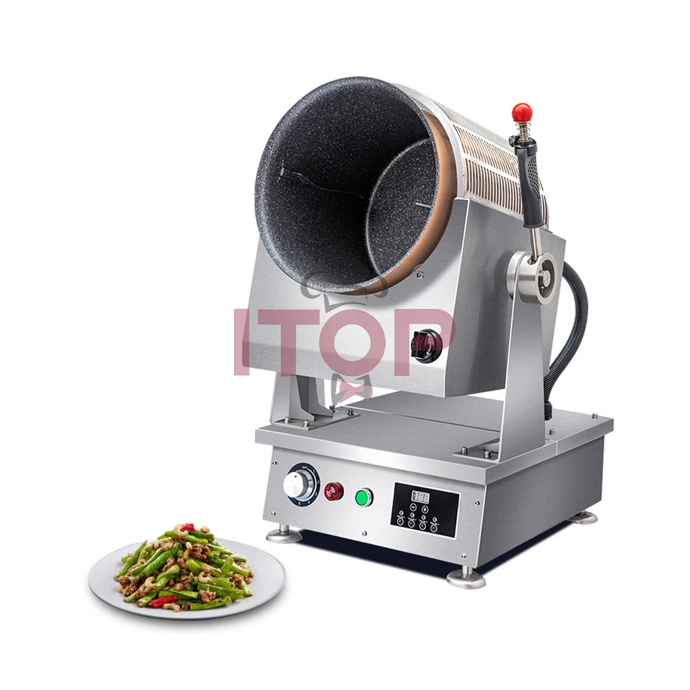 Commercial Non Stick Countertop Rotary Wok Industrial Auto Stir Fry Cooking  Robot Wok Cooker Machine