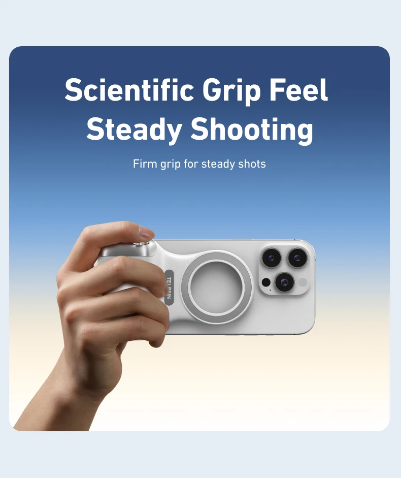 TELESIN Camera Handle Grip Wireless Bracket with Zoom Remote Switch Phone Shooting Mode Magnetic Phone Handle
