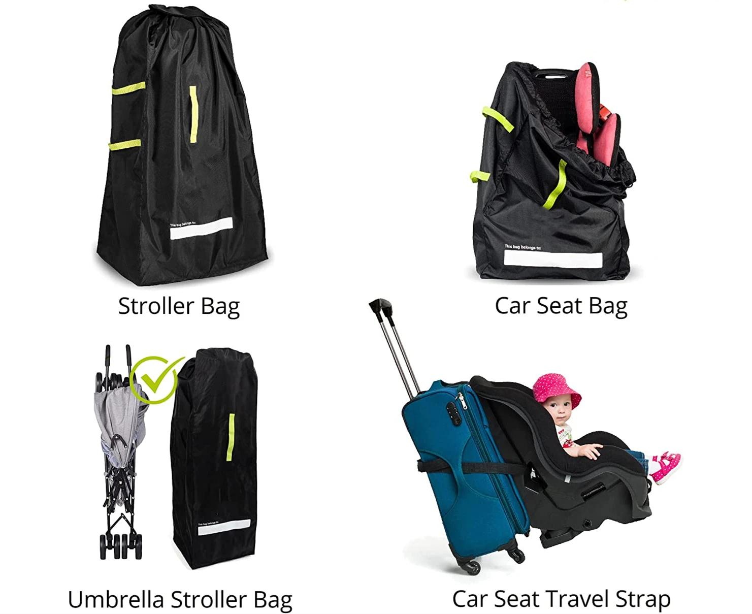 Adjustable Foldable Durable Car Seat Backpack Travel Baby Gate Check