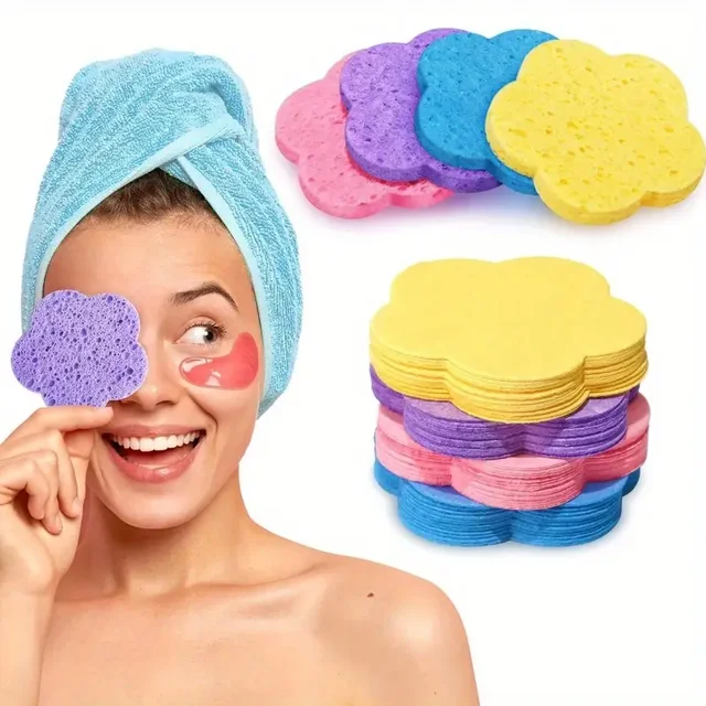 Body massage natural exfoliation wood pulp cotton facial cleansing cute compression cellulose wood sponge