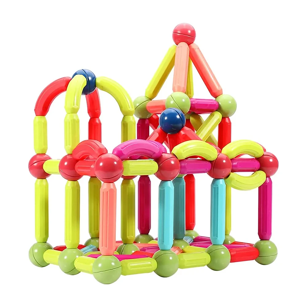 Customizable Baby Safety Magnetic Blocks Colorful Magnetic Building Sticks and Balls 3D Educational Toys Magnetic Rods for Kids