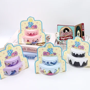 Original Design Cake Shape Box Package Scrunchies Mini Ponytail Holder Hair Elastic Colorful Hair Ties Hair Accessories