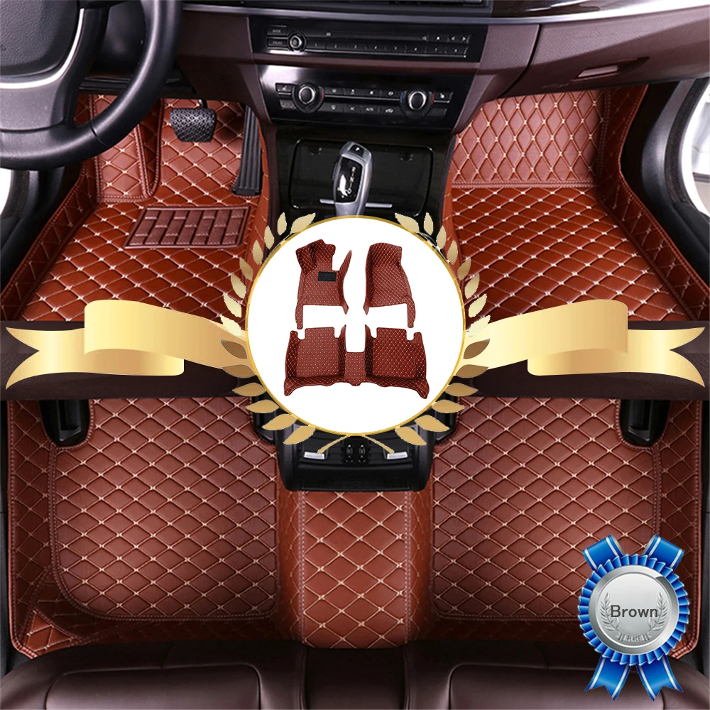 muchkey car Floor Mats fit for Dedicated Custom Style Luxury Leather All  Weather Protection Floor Liners Full car Floor Mats Brown