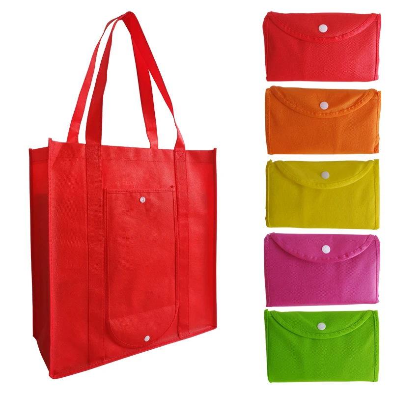 Reusable Shopping Bags Custom Logo  Folding Tote Non Woven Shopping Bag factory
