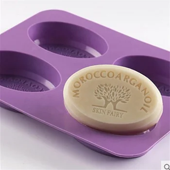 Easy release 4 oval tree shape silicone soap mold DIY 3D custom silicone handmade soap mould