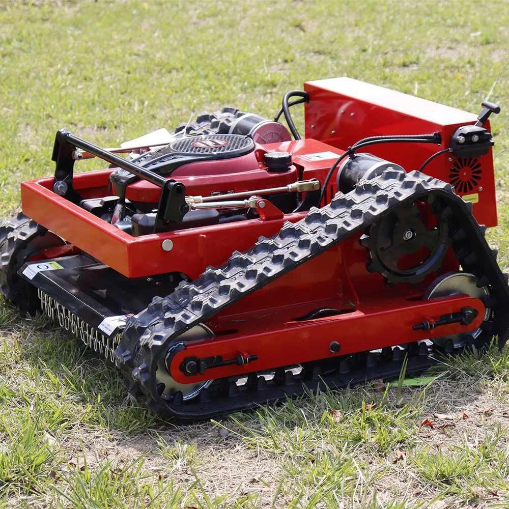 Rubber Crawler Robot Gasoline Self Propelled Garden Remote Control Lawn Mower  HT550