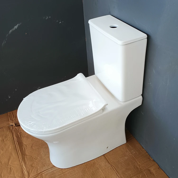 Factory Price Luxury Ceramic Washdown P Trap Sanitary Ware Two Piece Toilet Bowl Modern Dual-Flush Design WC Toilet Set