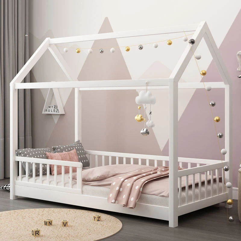 Solid Wood Girls Bedroom Sets Cubby Kids House Children Frame Bed