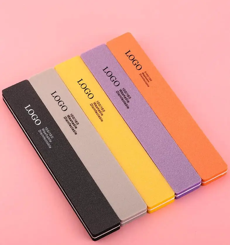 18 см 100/180 квадратная круглая полулунная ромбовидная форма губка пилка для ногтей инструменты маникюра Полировочная полоса с высокой