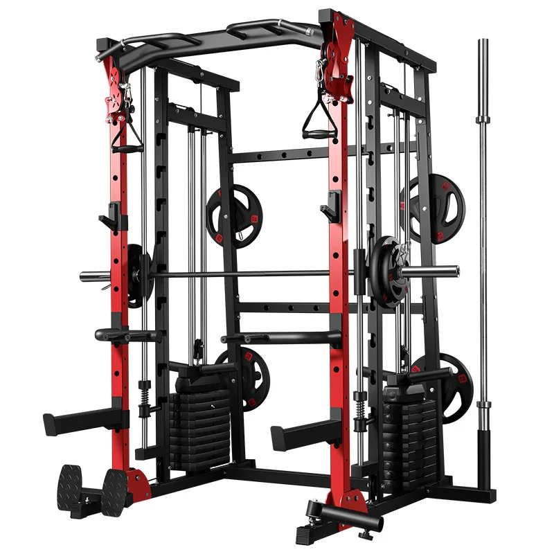 Commercial Smith Machine Fitness Workout Squat Rack Home Gym Bench ...