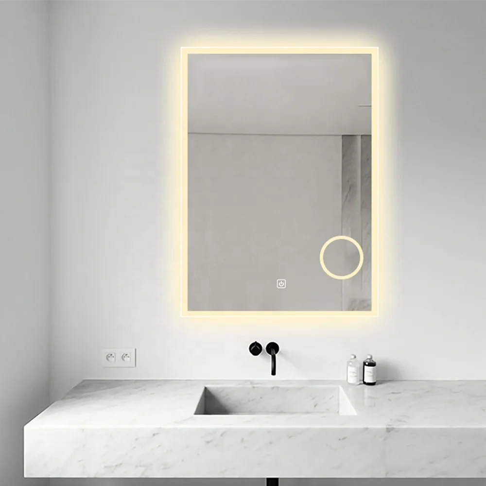 Espejo De Baño Inteligente Led Impermeable,Personalizado,Con Reloj