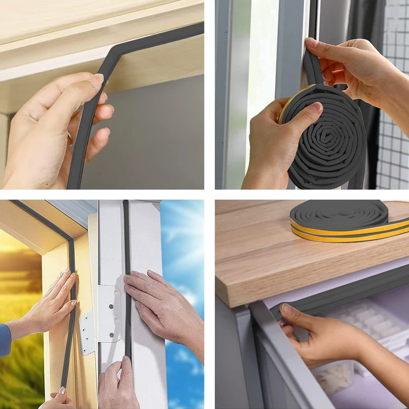 Modern Flexible PVC T-Shape Weather Strip Gap Blocker Self-Adhesive Insulation Seal for Car Door Window Modern Design Accessory