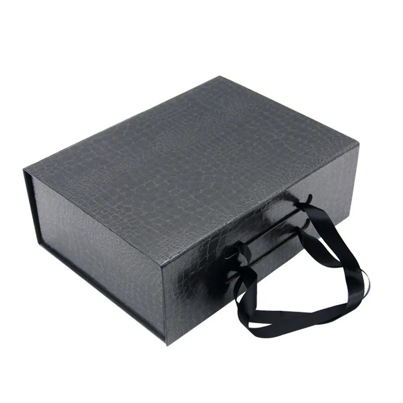 Custom Colorful Fold Rigid Box Magnetic Box with Ribbon for Shoes Clothes Eco Friendly supplier