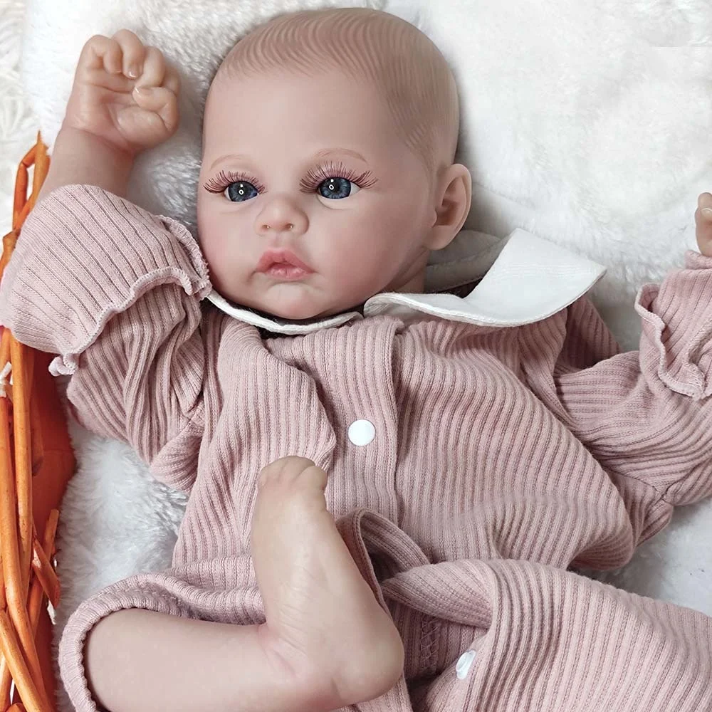 R&B 18Inch Real Lifelike Cute Bebe Blue Eyes Opened Reborn Newborn