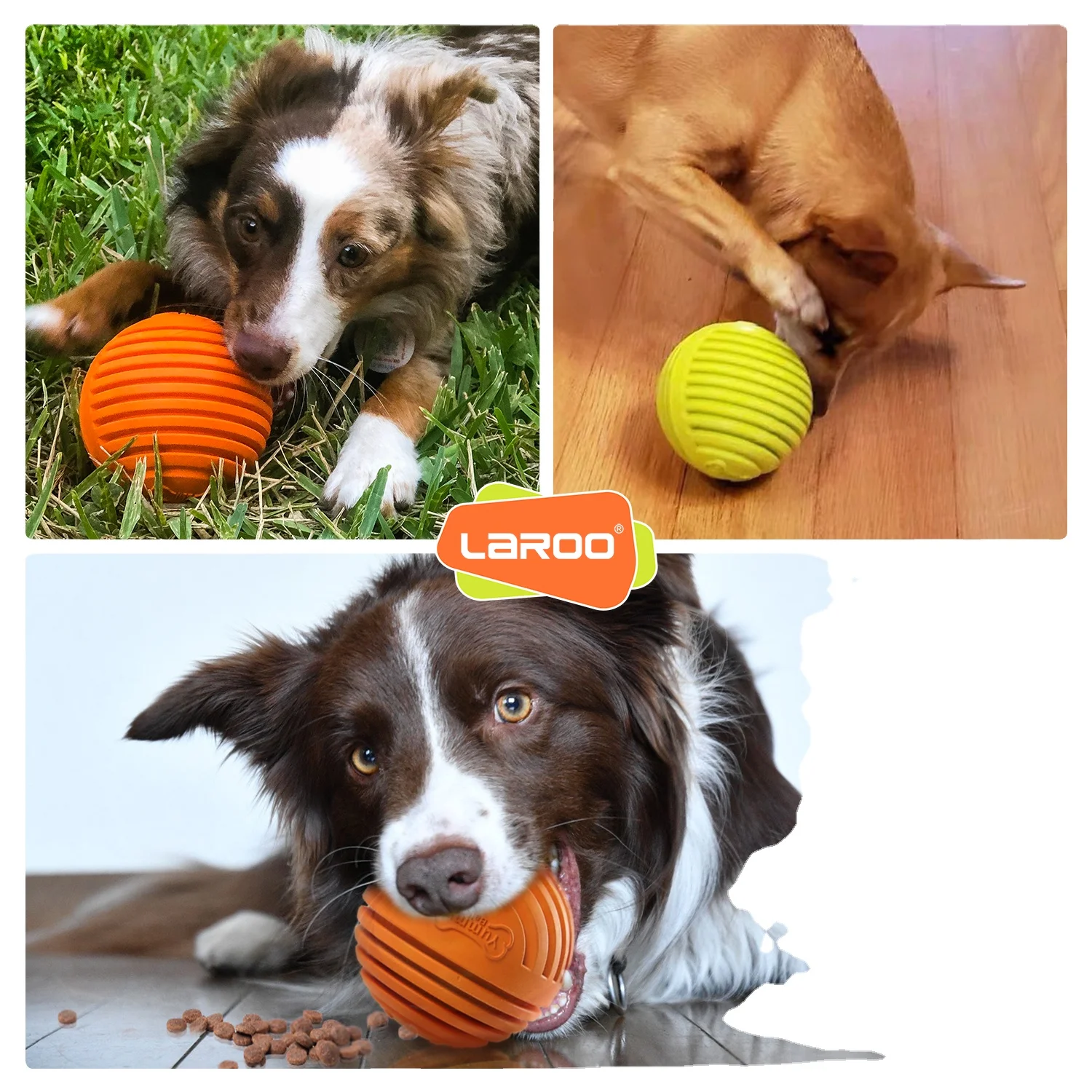 LaRoo Squeaky Dog Ball, Interactive Dog Toys for Boredom, Non