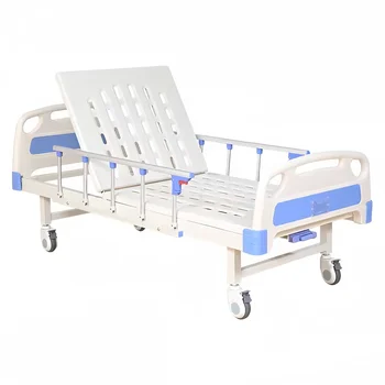 Manufacturer Direct Sale 1-Type Crank Nursing Hospital Bed with Silent Casters and Folding Guardrail Cheap