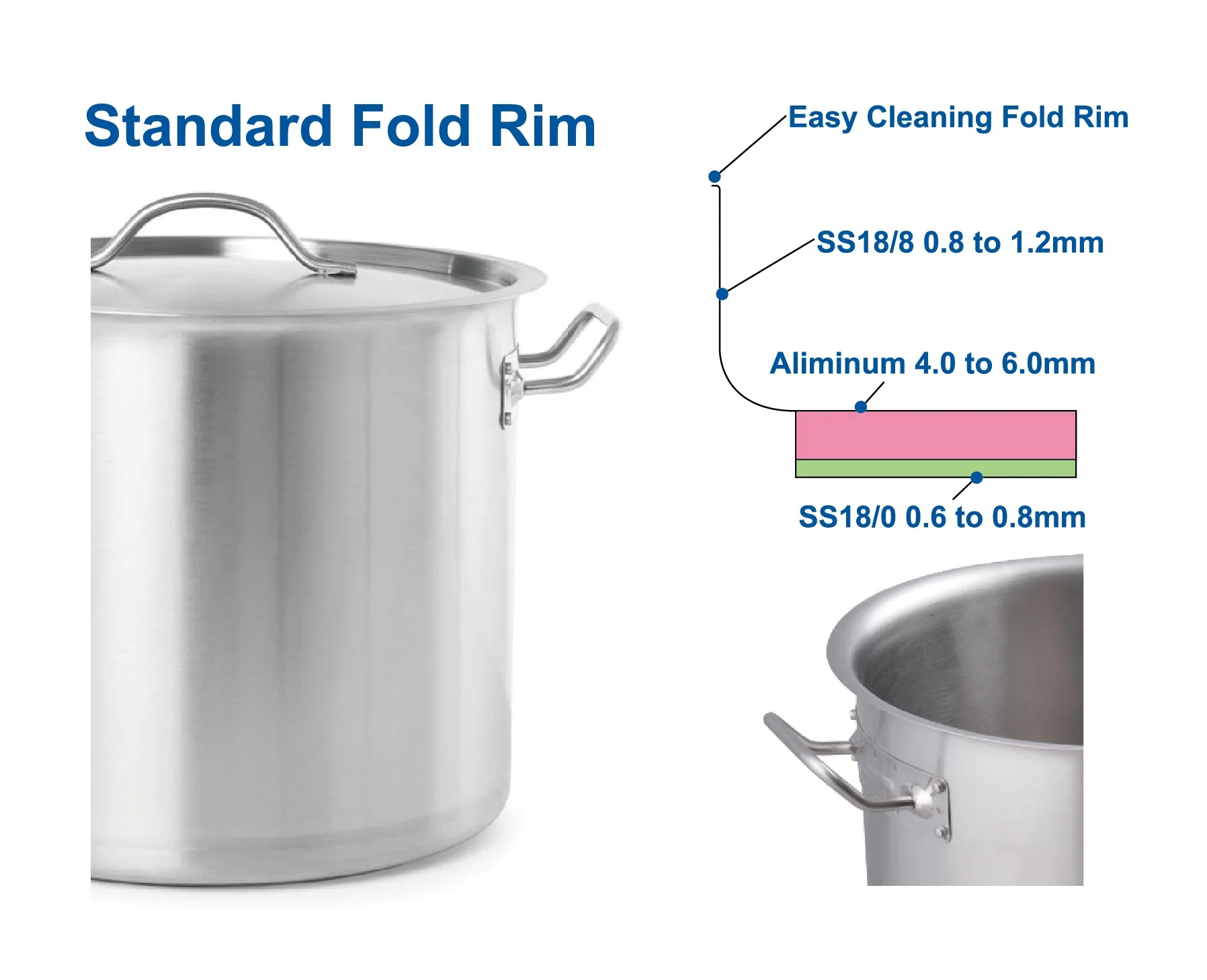 Leegin NSF Cookware Commercial Stainless Steel High Capacity Soup and Stock Pot