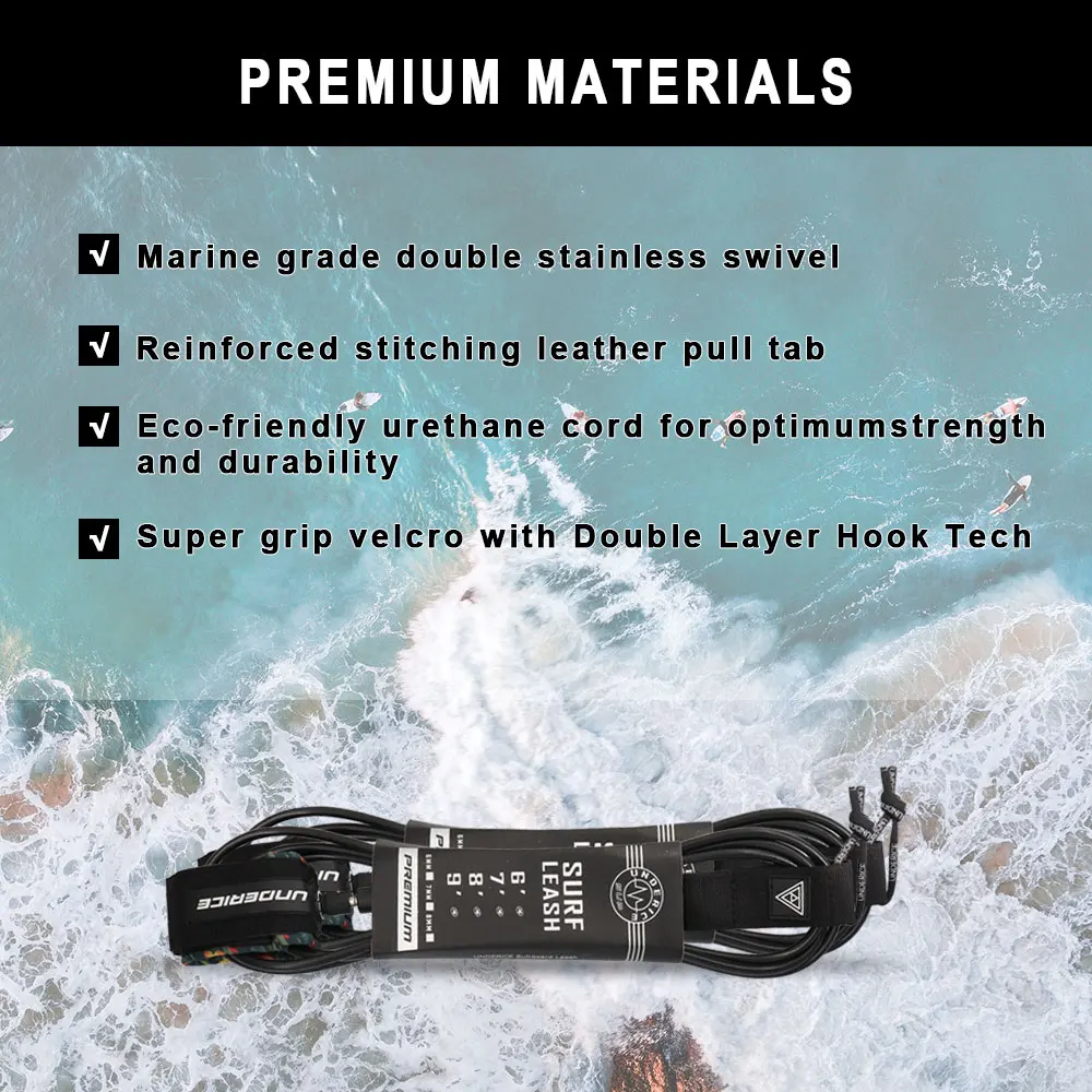 WOOWAVE Surfboard Leash - Premium Surfleine 6-9ft Für Alle Surfboards