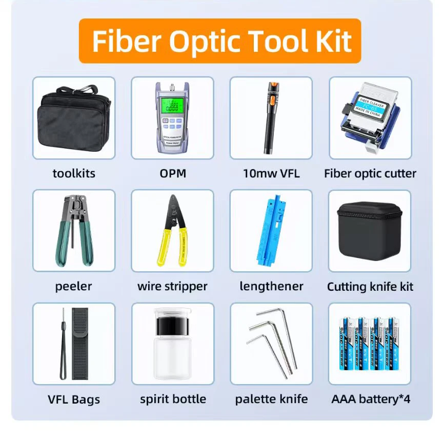Fiber Optic Tool Kit For FTTH Solution Cable Cutting Stripper Jointing Tools Optical Fiber Tool Kit