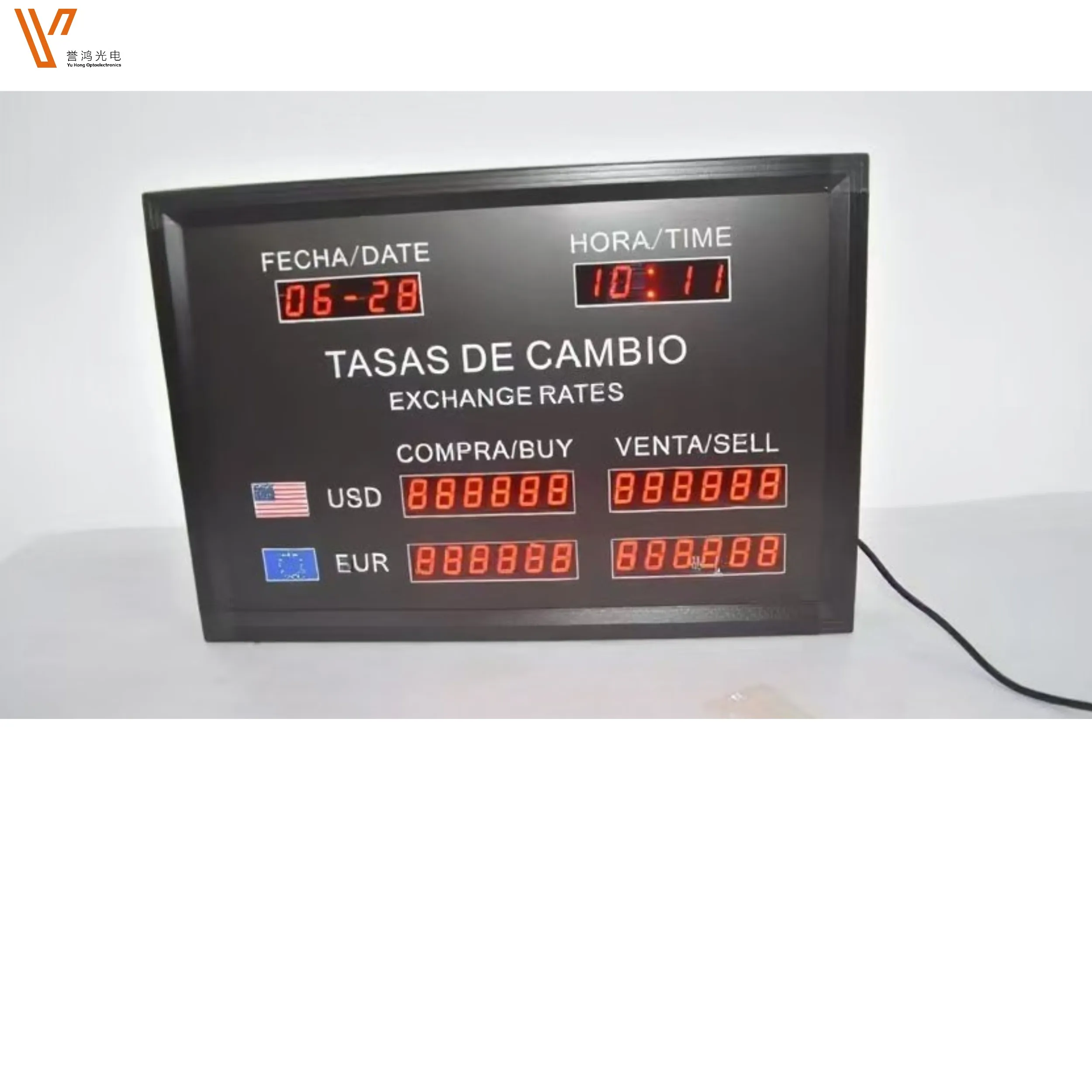 カスタムメイド電子通貨為替レート表示板 買売レート 3行LEDデジタル通貨レートボード 銀行用