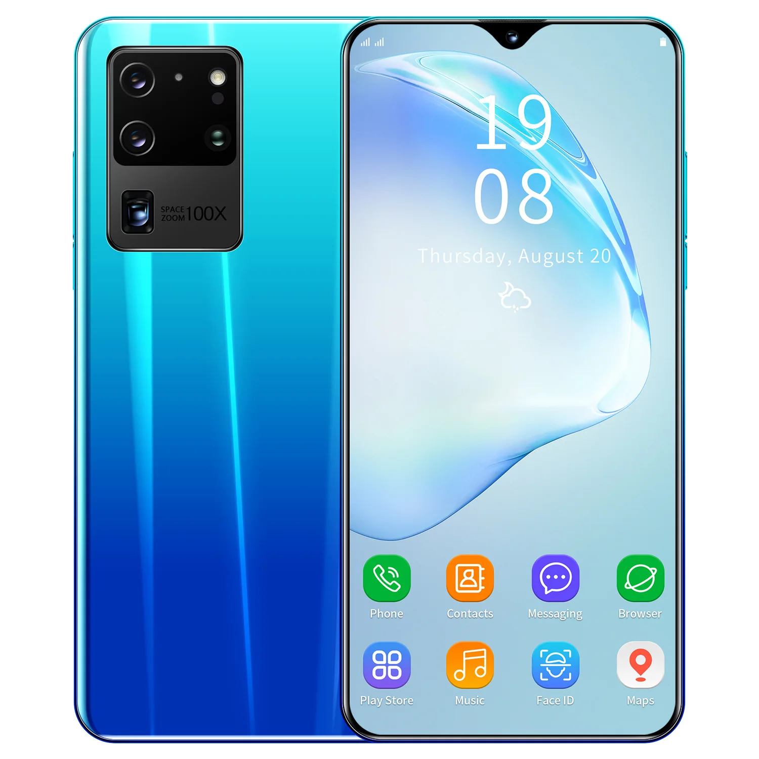 Смартфон S20U, 8 ГБ ОЗУ + 256 Гб ПЗУ, большая память, сотовые телефоны, экран, отпечаток пальца, разблокированный смартфон