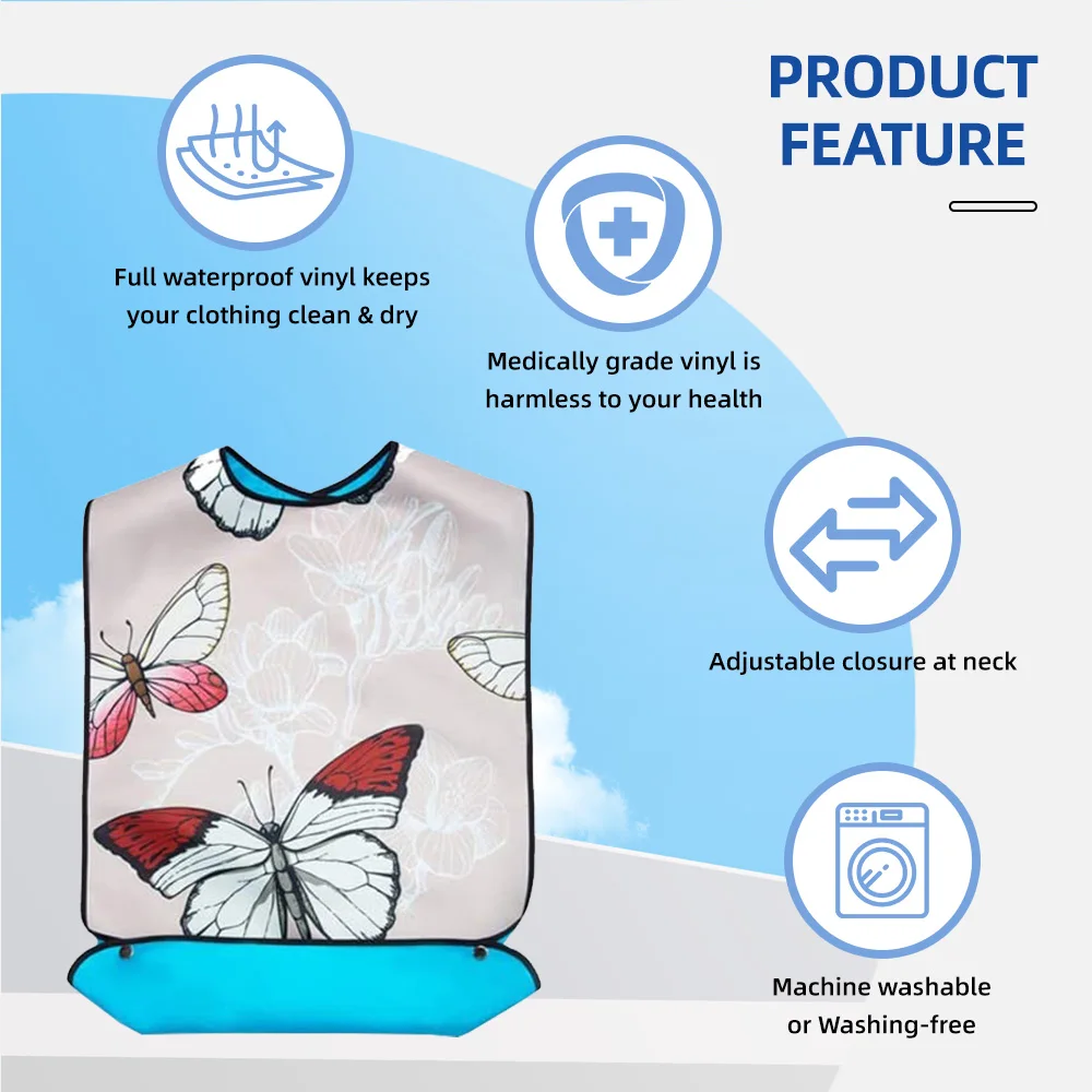 Wholesale Washable Clothing Protector Reusable Waterproof Large Feedin - product detail 4