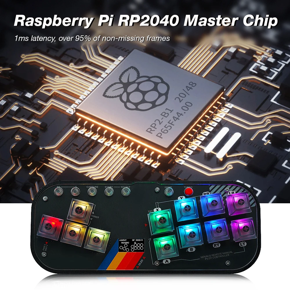 Mini Hitbox Flatbox WASD SOCD Fighting Stick SallyBox LED Light Controller Game Controller for PC/PS3/PS4/Switch