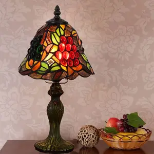 Zeal Lighting European Style Vintage Desk Light Stained Glass Gemstone Retro tiffany Table Lamp