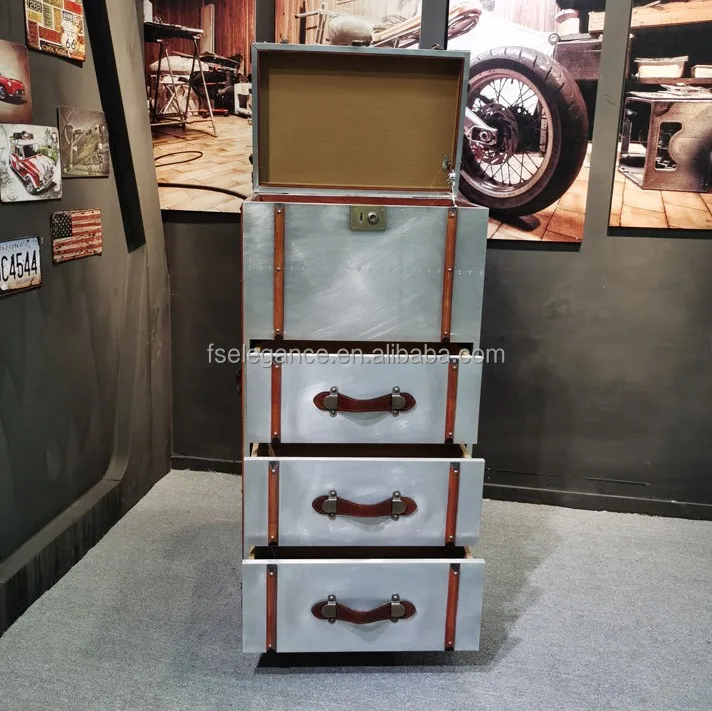 Luxury Wine Display Sideboard showcase Bedside Aluminum Kitchen Leather Rustic Trunk Side Table Corner Cabinet
