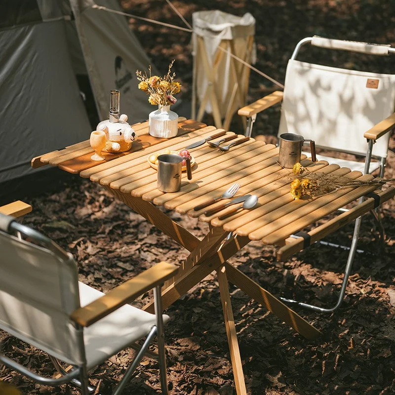 Naturehike Niello series outdoor glamping furniture folding wood table picnic dining table