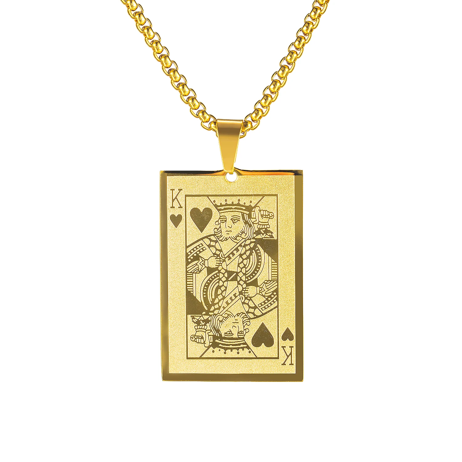 Playing Card Stainless Steel Pendant 