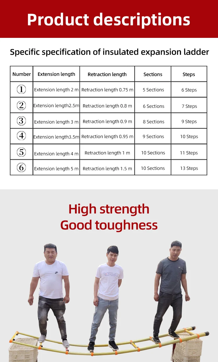 1m To 6m Length Insulated Fiberglass Stair Step Ladder Frp Safety