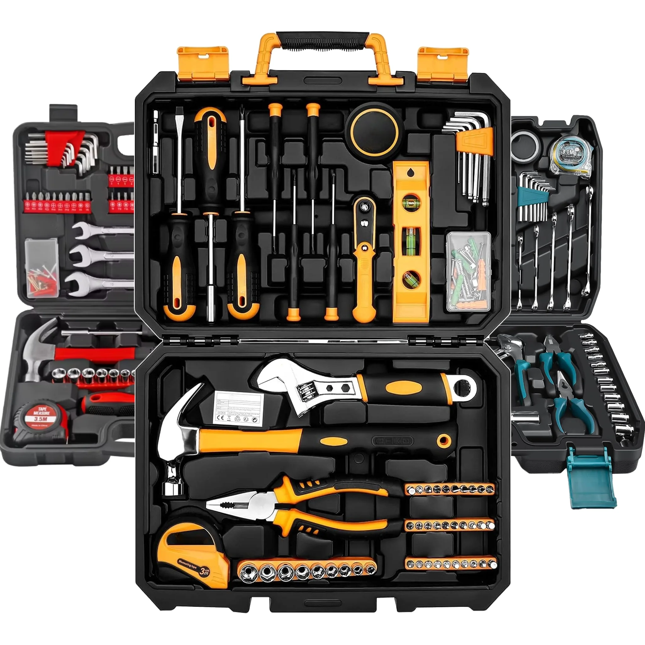 Hot-Selling 13pc Small Household Basic DIY Hand Tools Set Home Tool Kit in a Portable Tool Case for Online Retail