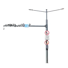 CCTV Camera Monitor Traffic Pole For Lighting With Painting