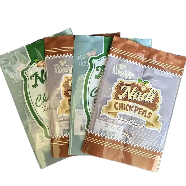 Custom Brand Plastic Mylar Bags for Packaging Chips Nuts for Cookies Pecans Window Back Seal Heat Seal Smell Proof Gravure