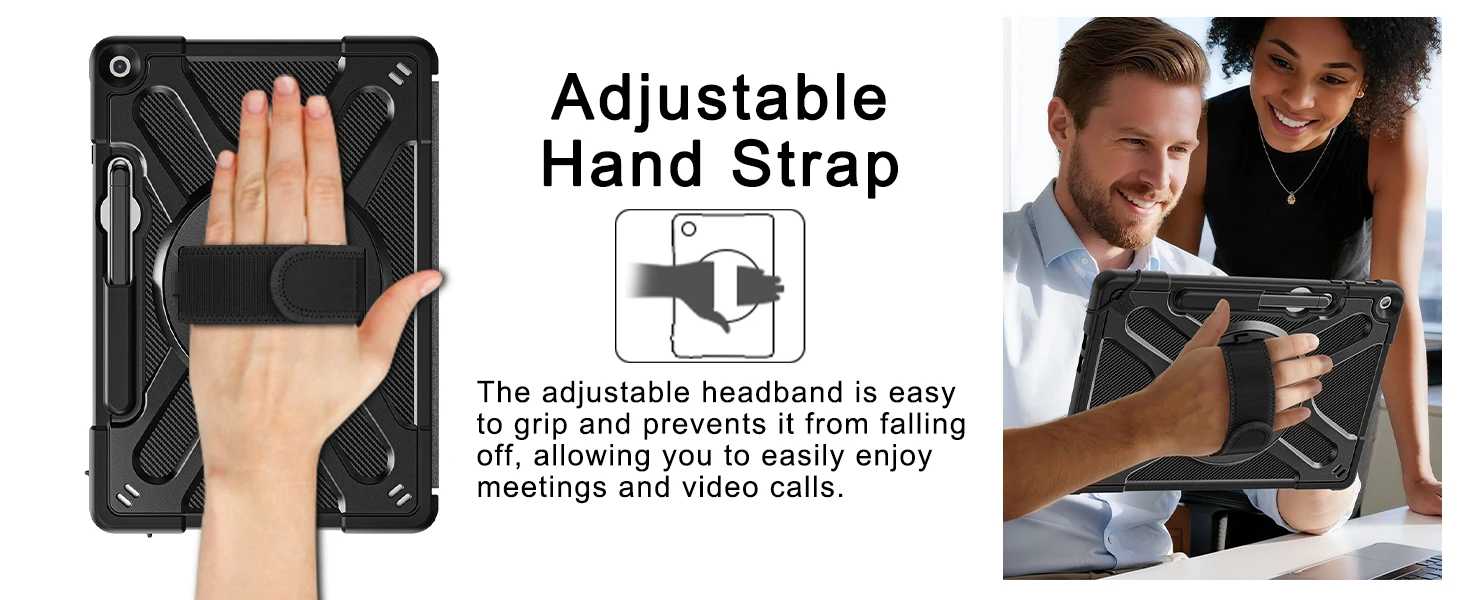 product case for microsoft surface pro 12 inch 2025 heavy rugged shockproof drop protection case with type cover keyboard black-2