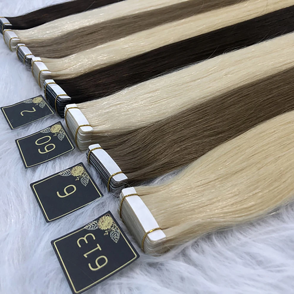 Wholesalers Tape Extensions Tapein Russian Raw Remy Virgin 100human