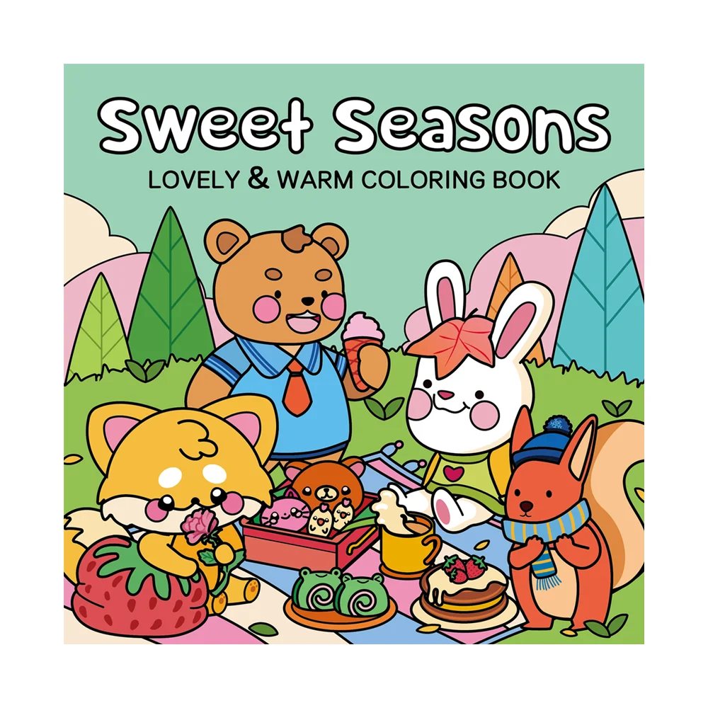 Custom Cute and Cozy Coloring Book for Adults & Teens Printing 40-Page ...