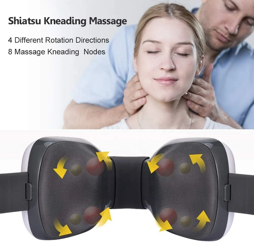 New Design Shiatsu Kneading Massage Smart Neck Massager Electric Portable Neck Massager