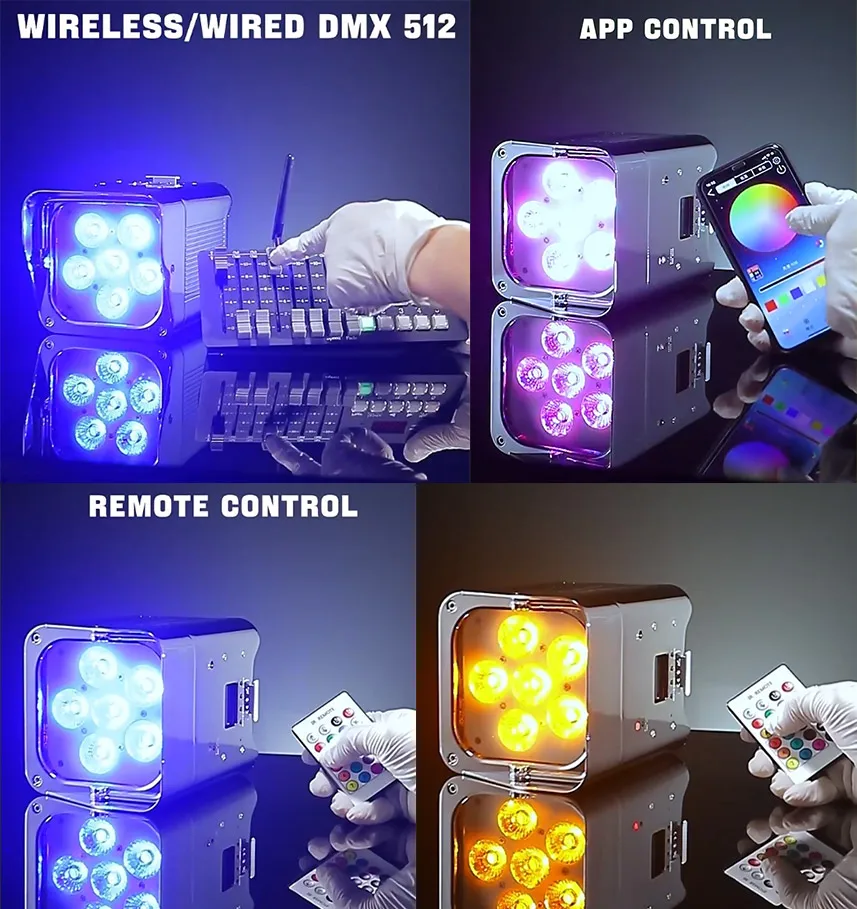 Marslite 6x18 Led Wireless Battery Uplight Wedding Party Lumiere Dj Stage Backdrop Par S6 Wireless Uplights