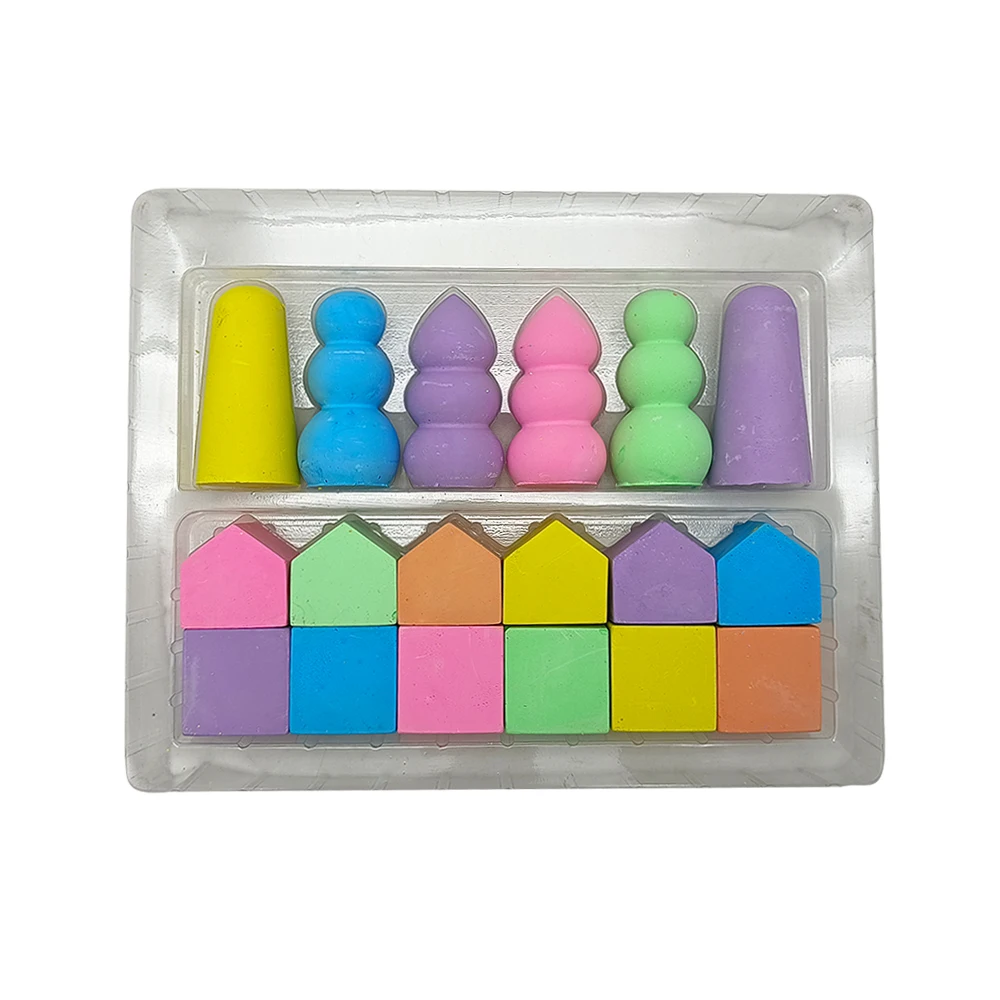 Elsas моющийся Радужный Рог единорога, объемный Мел для тротуара, набор нетоксичный Мел без пыли для улицы