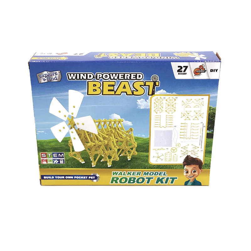 Diy Model Wind Powered Beast Educational Toys Handmade Science Experiment Steam Toys for Child