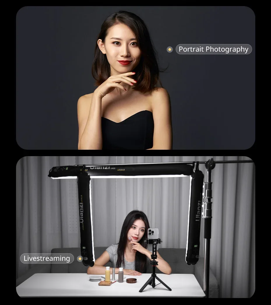 Ulanzi UA12 Bi-Color Fill Light 12W Portable Air Tube 2700K-6500K Magnetic Fill Light for Indoor & Outdoor Photography