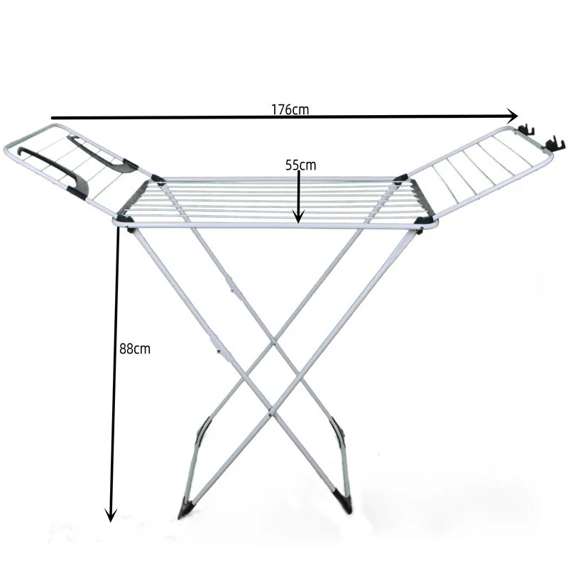 Home Foldable Cloth Hanger Stand Metal Clothes Laundry Drying Rack Saves Space Portable Dryer