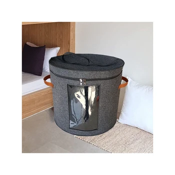 New hot sales large capacity foldable portable bucket with cover felt storage bucket clothing felt storage box