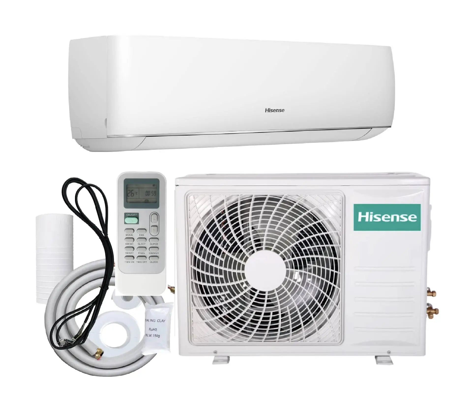 For AC Split Air Conditioner DC R32 Gas Inverter 220V 12000BTU