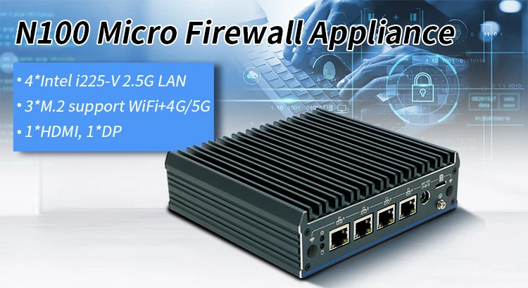 Customizable Pfsense N100 4 LAN Firewall Appliance In-stock