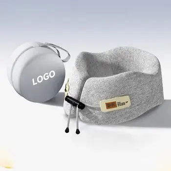 U-Shaped Travel Pillow with Cooling Memory Foam Customizable Logo  Headrest Slow Rebound Air Filling Special Cervical Care